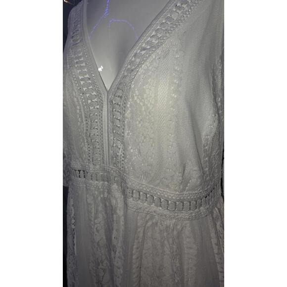 Pinup Fashion Women's Floral Lace Wedding Dress,3/4 Sleeve, Sz 14, Boho NWT - Picture 2 of 7